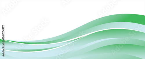 Abstract green waves background, minimal waves design concept. vector
