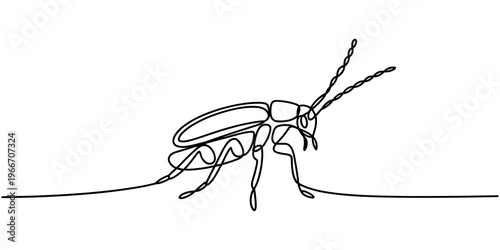 pest insect crawling continuous one line drawing, continuous line cockroach. pest cockroach drawn in one line. single line vector illustration, cockroach one line drawing, Cockroach continuous line
