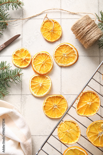Stand with dried orange sli...