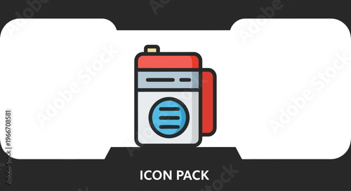 Vector Icon of a Portable Generator, Compact Power Source