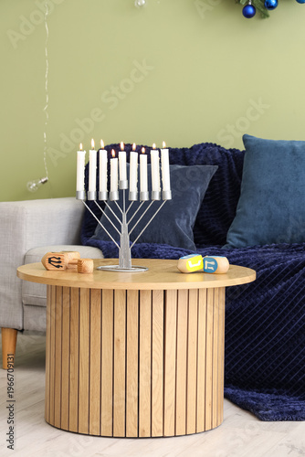 Interior of festive living ...
