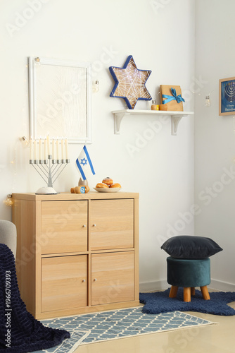 Interior of festive living ...