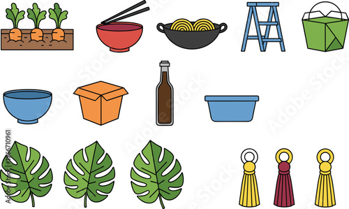 Custom automotive wheel and tire set featuring racing rims and off-road monster truck treads flat vector