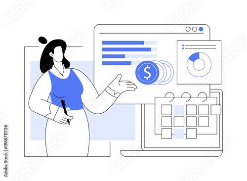 Year-End Financial Summary abstract concept vector illustration.
