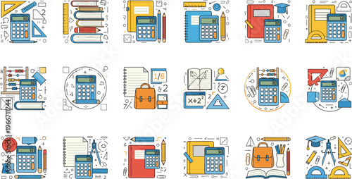 Business Analytics and Data Visualization Icon Set with Charts Reports Dashboard Finance Statistics and Performance Monitoring Elements for Digital Applications.