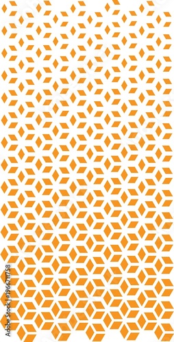 Seamless geometric pattern with orange rhombus shapes forming a gradient effect