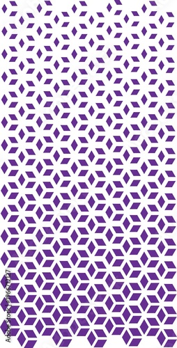Seamless geometric pattern with purple rhombus shapes on a white background