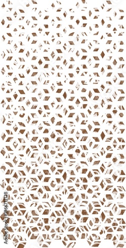Seamless pattern with geometric hexagonal shapes, abstract brown and white background, modern minimalist design