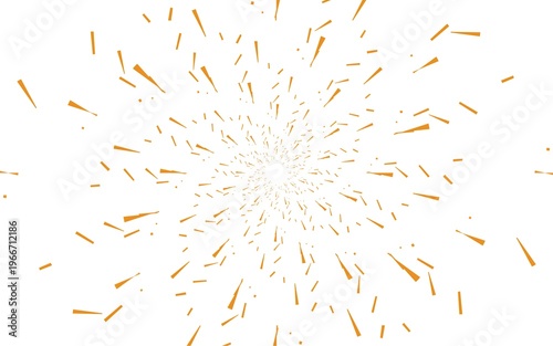 Abstract golden confetti explosion isolated on white background
