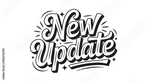 New Update Typography with Sparkles – Modern Announcement CTA Text for App, Web and Marketing Design