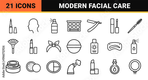 Professional Cosmetic Artistry and Facial Grooming Minimalist Monoline Geometric Line Art for High-End Beauty and Salon Branding Design