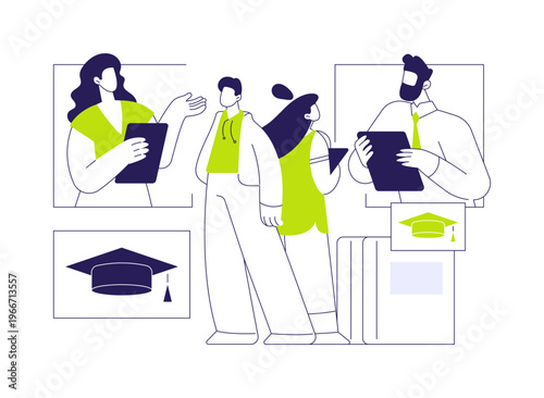 College fairs isolated cartoon vector illustrations.