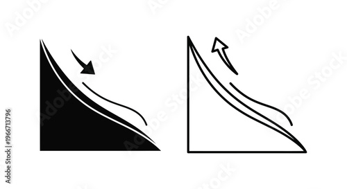 black and white road going up a hill Vector