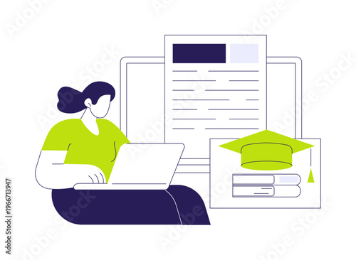 Writing application essay isolated cartoon vector illustrations.