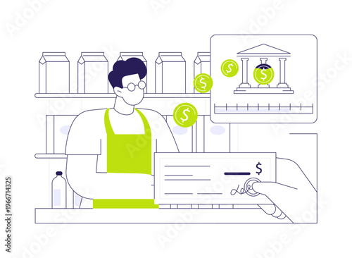 Work for paying debt isolated cartoon vector illustrations.