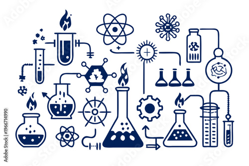 Laboratory Chemical Reaction with Vigorous Bubbling Effervescence and Dramatic Color Change