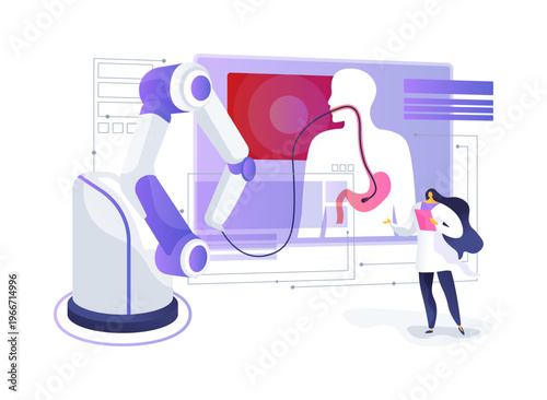 Emergency Response Robotic Gurneys abstract concept vector illustration.