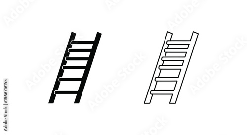 two simple line style ladders side by side Vector