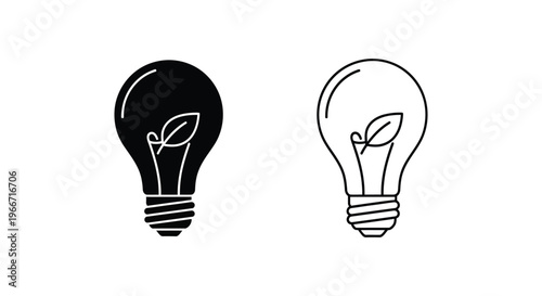 eco-friendly light bulbs with leaf inside Vector