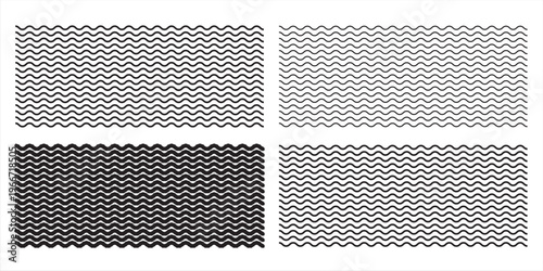 Waves line set. Wave ornament pattern. Set of wavy zigzag lines. Wave thin line background. Vector zigzag and wavy horizontal underline. Vector