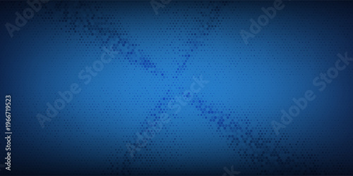 Blue glowing hexagon texture. Abstract neon hexagonal grid wallpaper. Navy honeycomb pattern backdrop. Vector modern technology, business, science, healthcare, medicine, presentation design background
