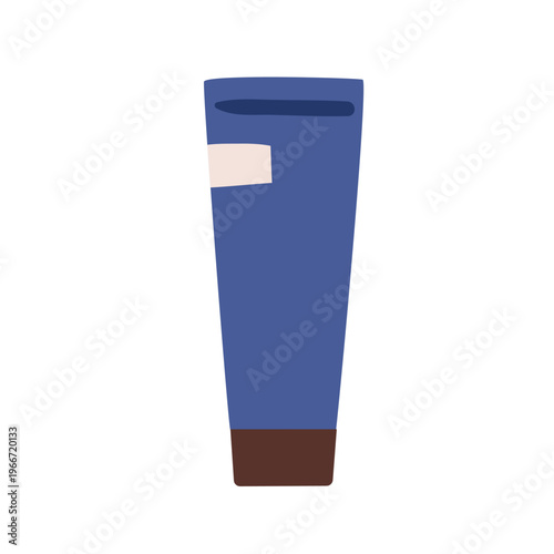 Cream tube. Abstract cosmetic packaging. Skin care beauty product, plastic pack. Face skincare cosmetics, foundation. Moisturizing toiletry. Flat vector illustration isolated on white background