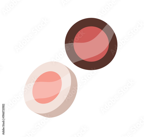Blush, makeup product in jar. Cosmetic beauty packaging with decorative rouge...