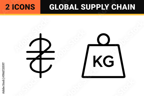 E-commerce and Logistics Minimalist Monoline Outline Symbols for Commercial Digital Retail Platforms and Professional Supply Chain Interface Design.