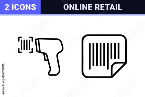Ecommerce and Online Retail Logistics Minimalist Monoline Geometric Line Art for UI/UX Design and Professional Digital Brand Agencies
