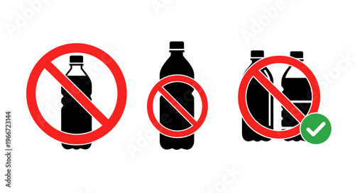 No plastic bottles allowed sign.