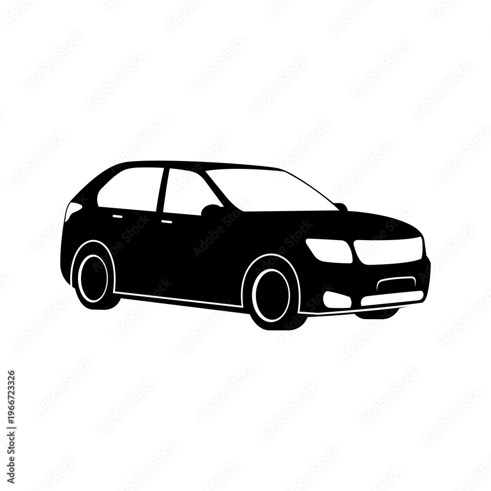 Fototapeta premium Simple vector silhouette illustration of a Multi Purpose Vehicle car on a white background