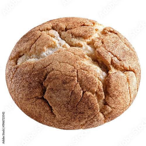 Snickerdoodle cookie isolated top view isolated on transparent background