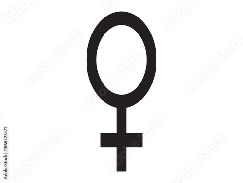 Female symbol, gender icon, Venus sign, feminine logo isolated on White Background