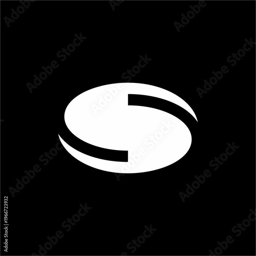 Unique S monogram showcased through sleek, futuristic elliptical curves and bold geometric cuts.