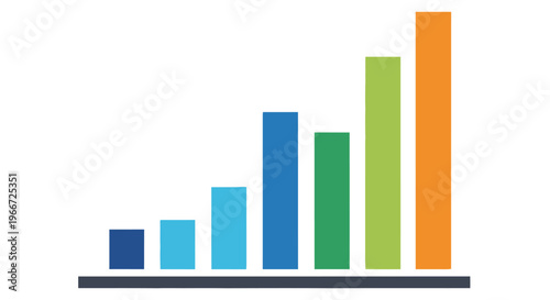 Colorful bar graph illustration showing increasing data points and growth visualization Free Download Colorful bar graph illustration showing increasing data points and growth visualization - GFXLoad