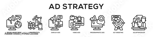 Ad Strategy web banner icon illustration concept