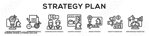 Strategy Plan web banner icon illustration concept