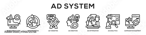 Ad System web banner icon illustration concept