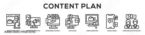 Content Plan web banner icon illustration concept