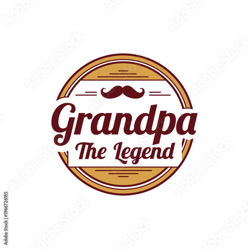 Grandpa the legend round logo