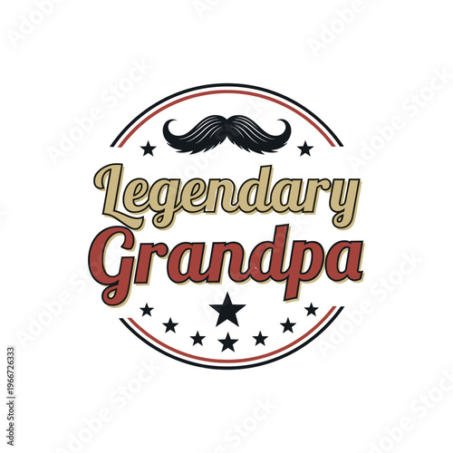 Legendary grandpa badge logo