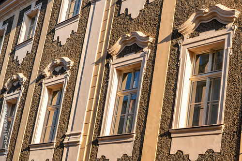 Wallpaper Mural Ornamental facade and window on city gallery house in nice illumination. Kutna Hora. Torontodigital.ca