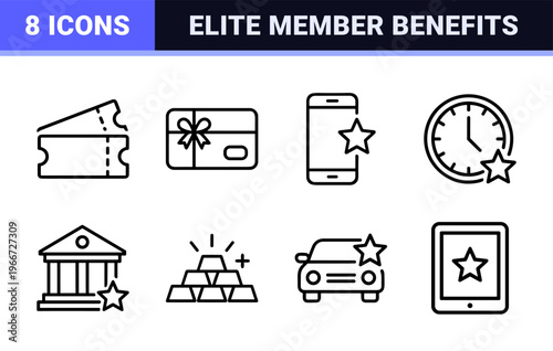 Loyalty Rewards and Exclusive Member Benefits Minimalist Monoline Geometric Line Art for Premium VIP Programs and Customer Incentives.