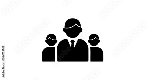 Business team icon, concept of teamwork and cooperation