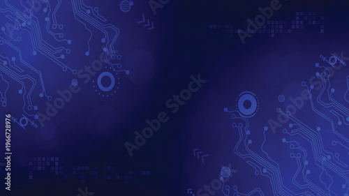 Digital technology  network connect blue background, cyber nano information, abstract communication