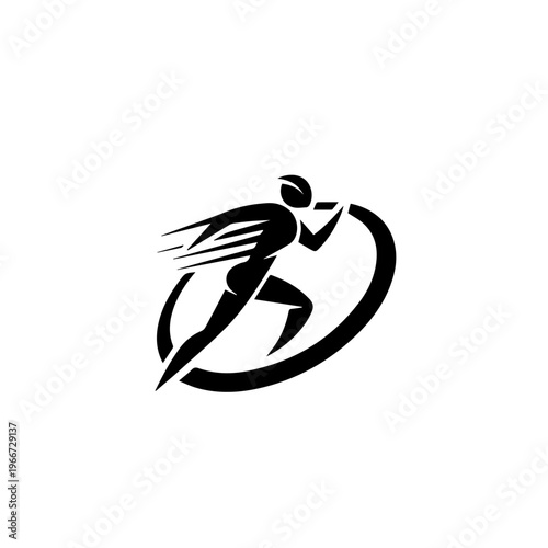 Dynamic athlete in powerful sprint motion symbolizing speed, agility, and competitive spirit in sports performance