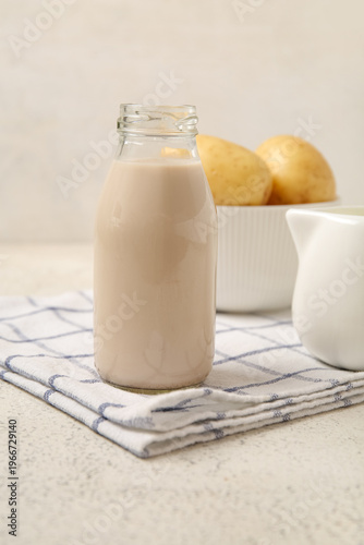 Bottle of tasty potato milk...