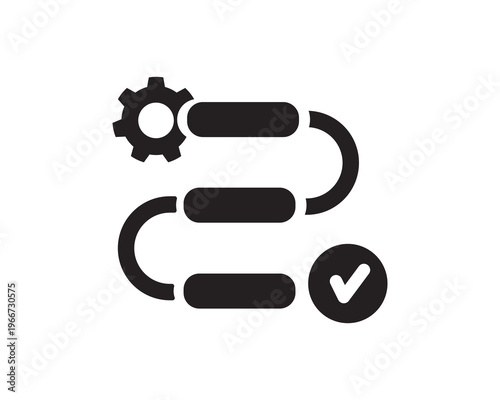 Process Icon Flat Vector. Clean and minimal graphic design.