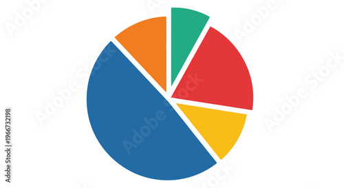 Colorful pie chart illustrating proportional data distribution with distinct segments