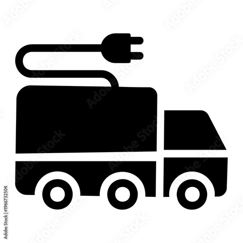 Electric truck Solid icon